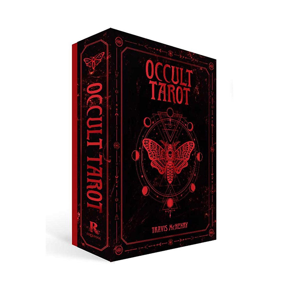 [Mạ Cạnh] Bộ Bài Occult Tarot Hộp Thiếc Mạ Cạnh Đỏ 78 Lá Tặng Đá Thanh Tẩy